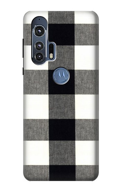 W2842 Black and White Buffalo Check Pattern Hard Case and Leather Flip Case For Motorola Edge+