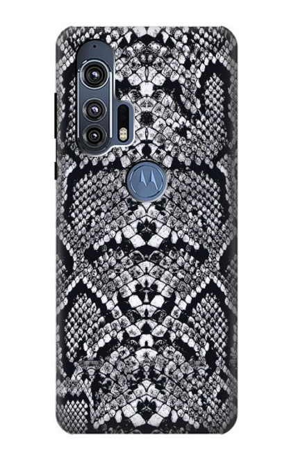 W2855 White Rattle Snake Skin Graphic Printed Hard Case and Leather Flip Case For Motorola Edge+