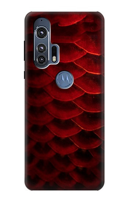 W2879 Red Arowana Fish Scale Hard Case and Leather Flip Case For Motorola Edge+