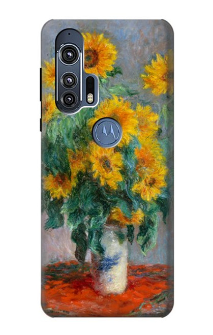 W2937 Claude Monet Bouquet of Sunflowers Hard Case and Leather Flip Case For Motorola Edge+