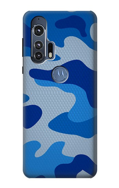 W2958 Army Blue Camo Camouflage Hard Case and Leather Flip Case For Motorola Edge+