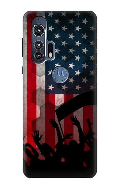 W2989 USA America Soccer Hard Case and Leather Flip Case For Motorola Edge+