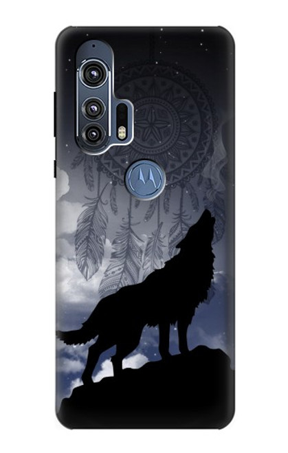 W3011 Dream Catcher Wolf Howling Hard Case and Leather Flip Case For Motorola Edge+