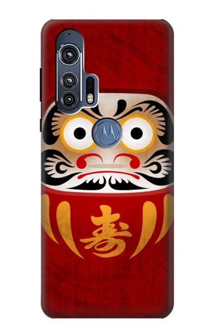 W3023 Japan Good Luck Daruma Doll Hard Case and Leather Flip Case For Motorola Edge+