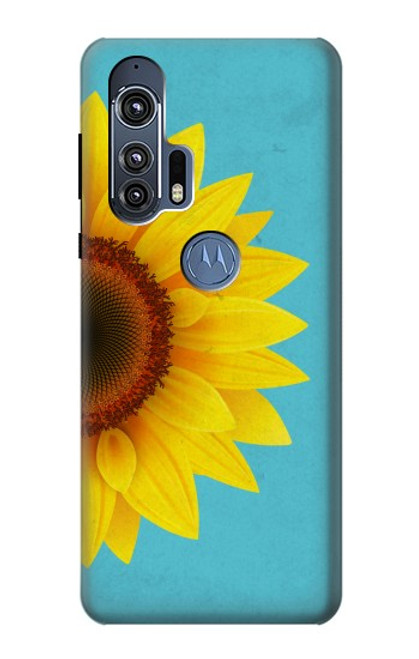 W3039 Vintage Sunflower Blue Hard Case and Leather Flip Case For Motorola Edge+