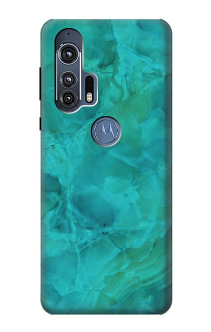 W3147 Aqua Marble Stone Hard Case and Leather Flip Case For Motorola Edge+