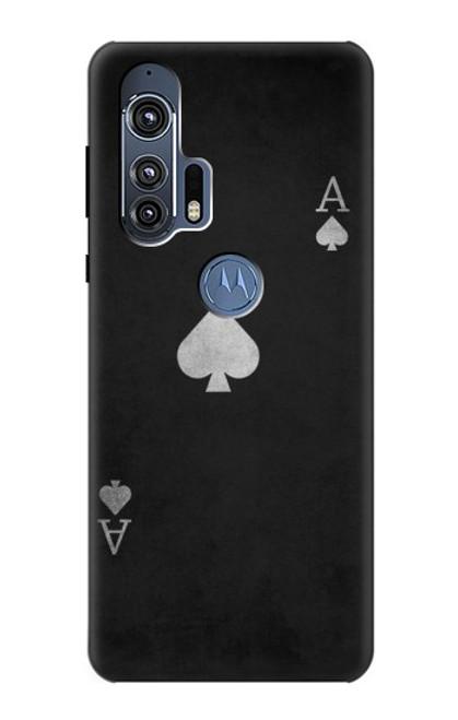W3152 Black Ace of Spade Hard Case and Leather Flip Case For Motorola Edge+