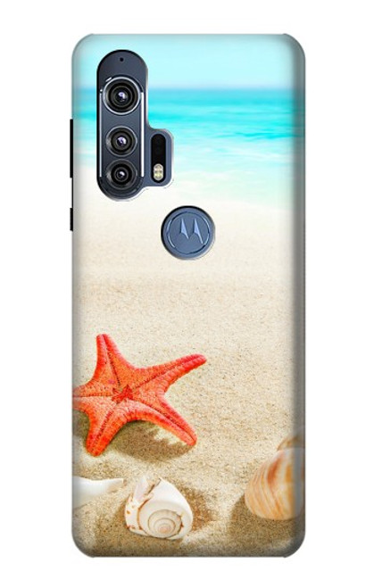 W3212 Sea Shells Starfish Beach Hard Case and Leather Flip Case For Motorola Edge+