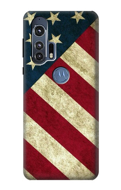 W3295 US National Flag Hard Case and Leather Flip Case For Motorola Edge+