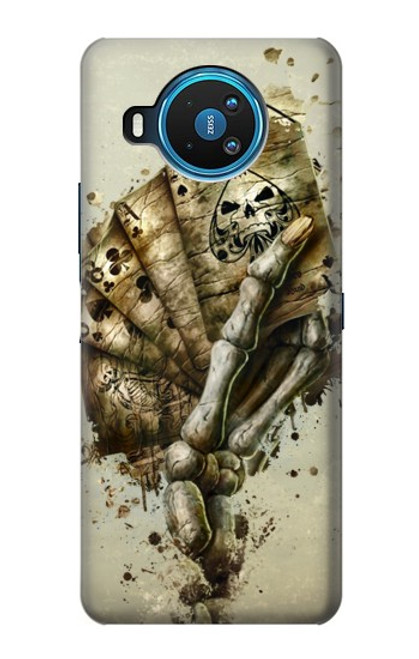 W0550 Skull Card Poker Hard Case and Leather Flip Case For Nokia 8.3 5G