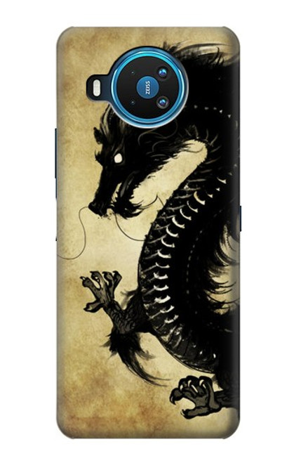 W1482 Black Dragon Painting Hard Case and Leather Flip Case For Nokia 8.3 5G