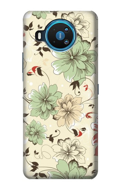 W2179 Flower Floral Vintage Art Pattern Hard Case and Leather Flip Case For Nokia 8.3 5G