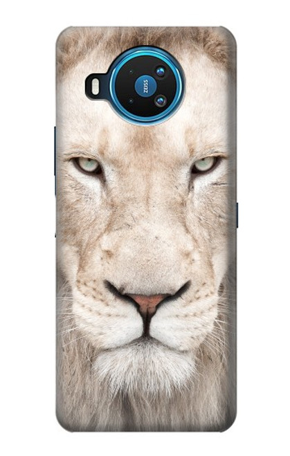 W2399 White Lion Face Hard Case and Leather Flip Case For Nokia 8.3 5G