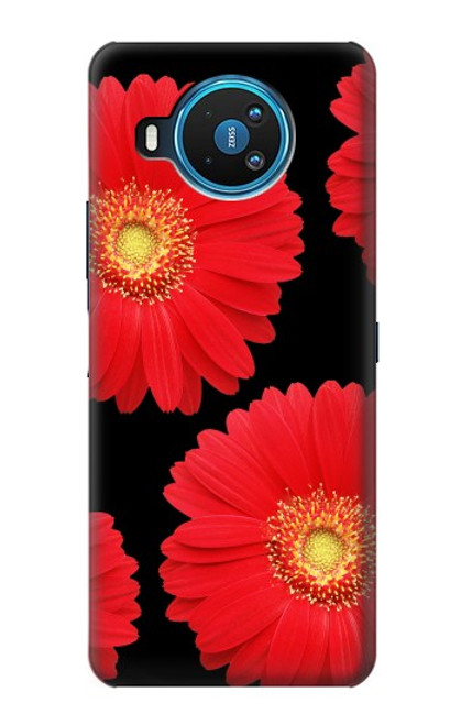 W2478 Red Daisy flower Hard Case and Leather Flip Case For Nokia 8.3 5G