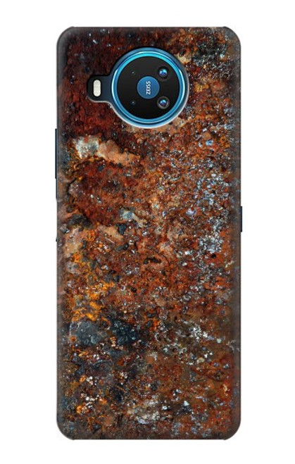 W2714 Rust Steel Texture Graphic Printed Hard Case and Leather Flip Case For Nokia 8.3 5G