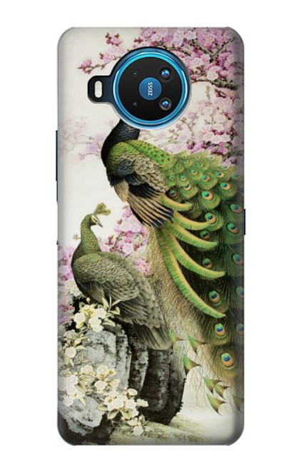 W2773 Peacock Chinese Brush Painting Hard Case and Leather Flip Case For Nokia 8.3 5G