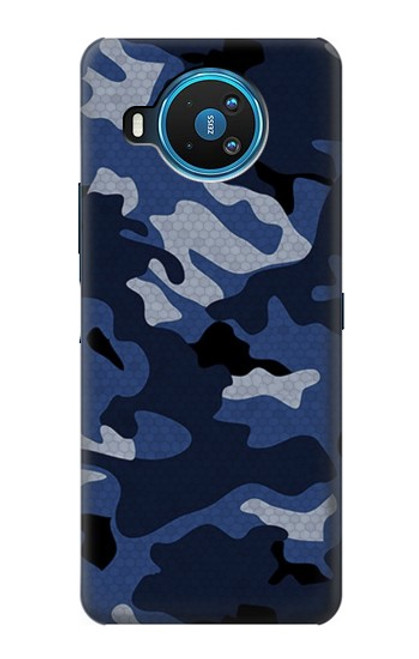 W2959 Navy Blue Camo Camouflage Hard Case and Leather Flip Case For Nokia 8.3 5G