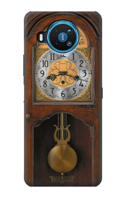 W3173 Grandfather Clock Antique Wall Clock Hard Case and Leather Flip Case For Nokia 8.3 5G