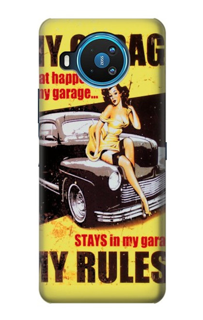 W3198 My Garage Pinup Girl Hard Case and Leather Flip Case For Nokia 8.3 5G