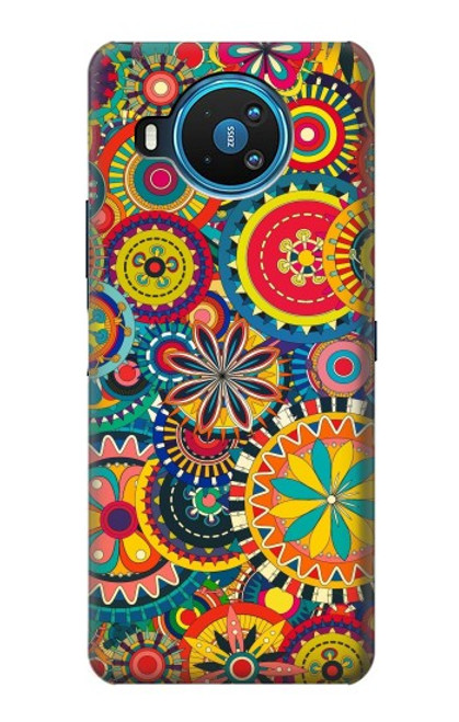 W3272 Colorful Pattern Hard Case and Leather Flip Case For Nokia 8.3 5G