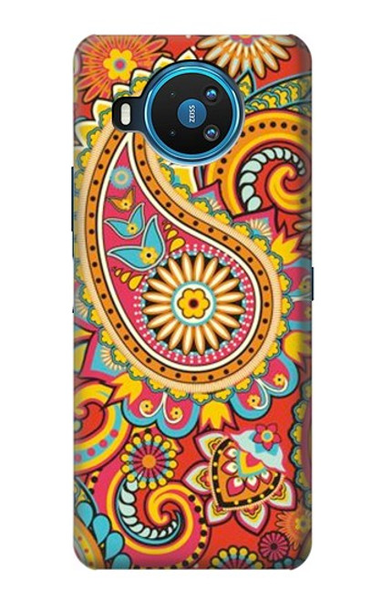 W3402 Floral Paisley Pattern Seamless Hard Case and Leather Flip Case For Nokia 8.3 5G