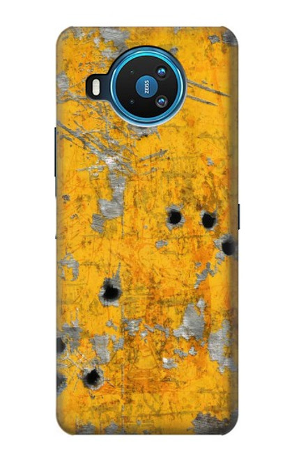 W3528 Bullet Rusting Yellow Metal Hard Case and Leather Flip Case For Nokia 8.3 5G