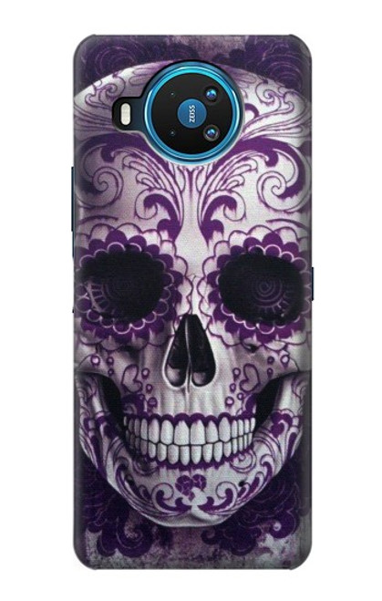 W3582 Purple Sugar Skull Hard Case and Leather Flip Case For Nokia 8.3 5G