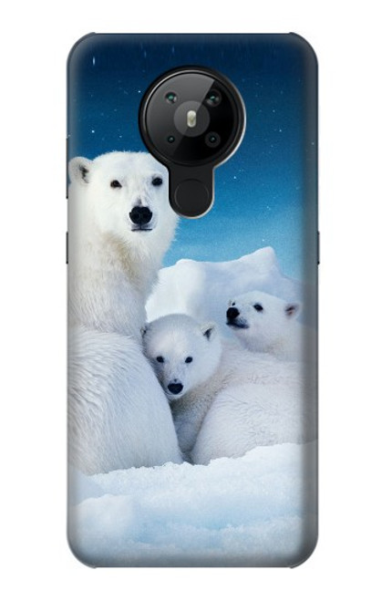 W0285 Polar Bear Family Arctic Hard Case and Leather Flip Case For Nokia 5.3