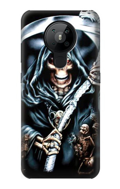 W0295 Grim Reaper Hard Case and Leather Flip Case For Nokia 5.3