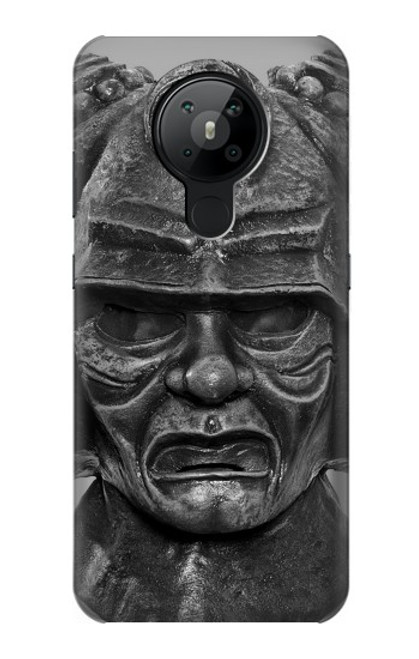 W1827 Japan Samurai Helmet Hard Case and Leather Flip Case For Nokia 5.3