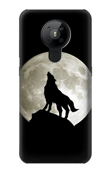 W1981 Wolf Howling at The Moon Hard Case and Leather Flip Case For Nokia 5.3