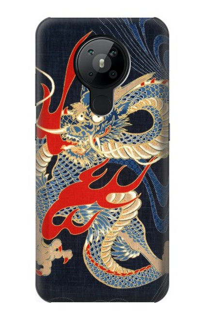 W2073 Japan Dragon Art Hard Case and Leather Flip Case For Nokia 5.3