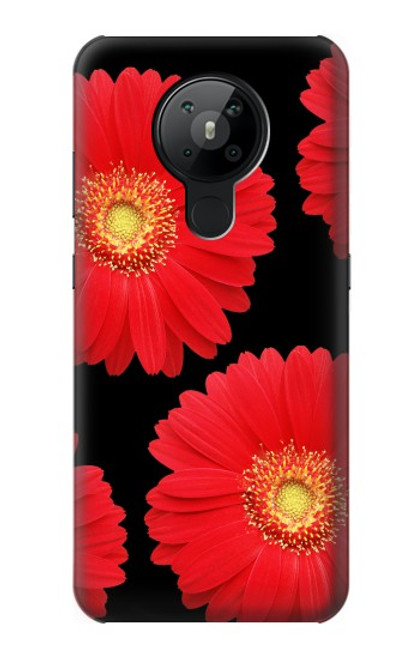 W2478 Red Daisy flower Hard Case and Leather Flip Case For Nokia 5.3