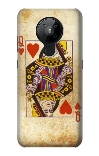 W2833 Poker Card Queen Hearts Hard Case and Leather Flip Case For Nokia 5.3