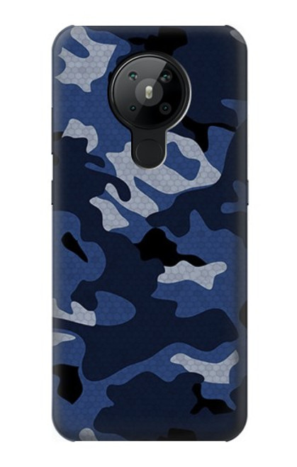 W2959 Navy Blue Camo Camouflage Hard Case and Leather Flip Case For Nokia 5.3