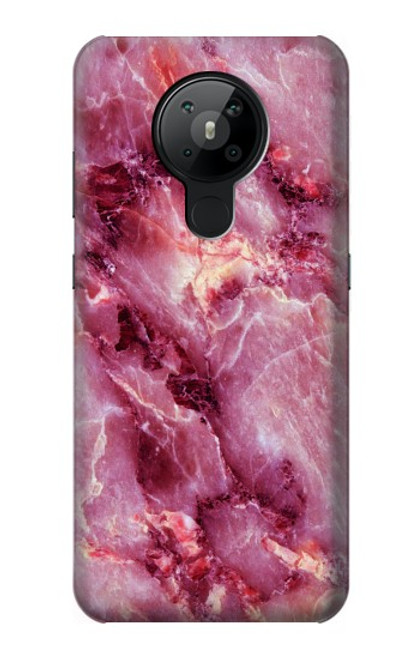 W3052 Pink Marble Graphic Printed Hard Case and Leather Flip Case For Nokia 5.3