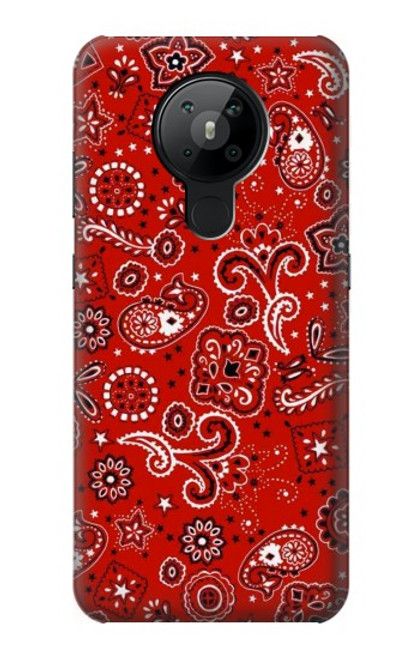 W3354 Red Classic Bandana Hard Case and Leather Flip Case For Nokia 5.3