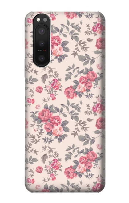 W3095 Vintage Rose Pattern Hard Case and Leather Flip Case For Sony Xperia 5 II