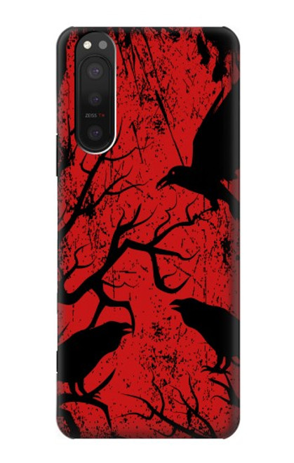 W3325 Crow Black Blood Tree Hard Case and Leather Flip Case For Sony Xperia 5 II