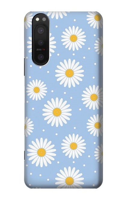 W3681 Daisy Flowers Pattern Hard Case and Leather Flip Case For Sony Xperia 5 II