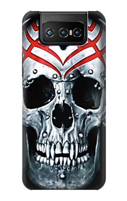 W0223 Vampire Skull Tattoo Hard Case and Leather Flip Case For ASUS ZenFone 7 Pro