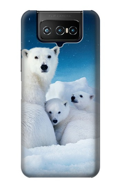 W0285 Polar Bear Family Arctic Hard Case and Leather Flip Case For ASUS ZenFone 7 Pro