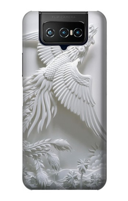 W0516 Phoenix Carving Hard Case and Leather Flip Case For ASUS ZenFone 7 Pro