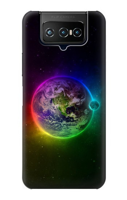 W2570 Colorful Planet Hard Case and Leather Flip Case For ASUS ZenFone 7 Pro