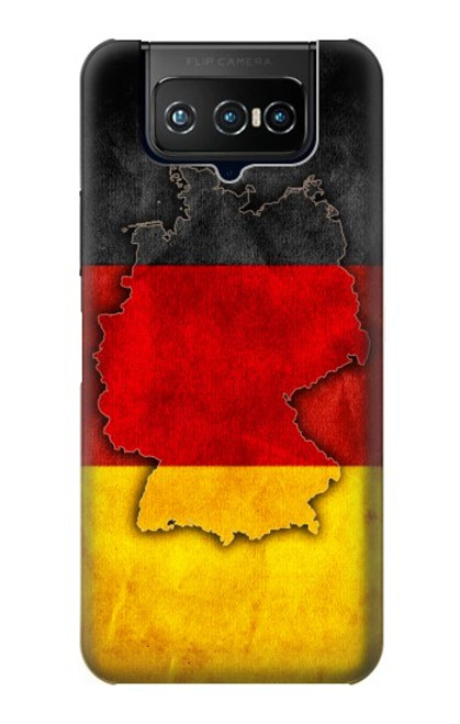 W2935 Germany Flag Map Hard Case and Leather Flip Case For ASUS ZenFone 7 Pro