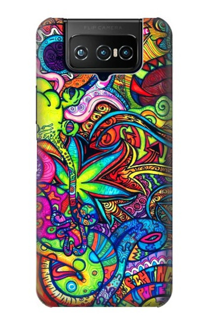 W3255 Colorful Art Pattern Hard Case and Leather Flip Case For ASUS ZenFone 7 Pro
