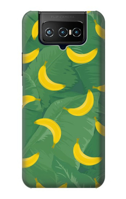 W3286 Banana Fruit Pattern Hard Case and Leather Flip Case For ASUS ZenFone 7 Pro