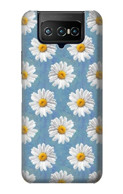 W3454 Floral Daisy Hard Case and Leather Flip Case For ASUS ZenFone 7 Pro
