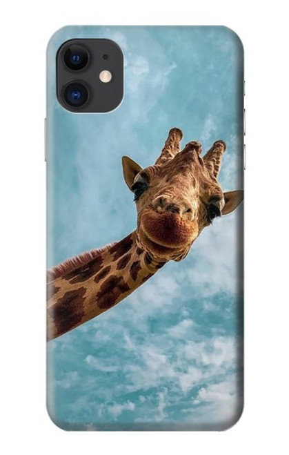 W3680 Cute Smile Giraffe Hard Case and Leather Flip Case For iPhone 11