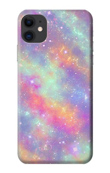 W3706 Pastel Rainbow Galaxy Pink Sky Hard Case and Leather Flip Case For iPhone 11